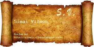 Simai Vilmos névjegykártya